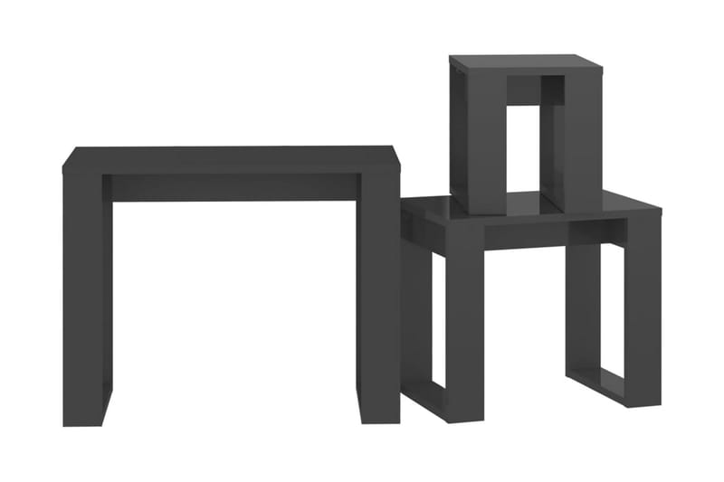 Satsbord 3 st grå högglans spånskiva - Grå - Bord - Satsbord