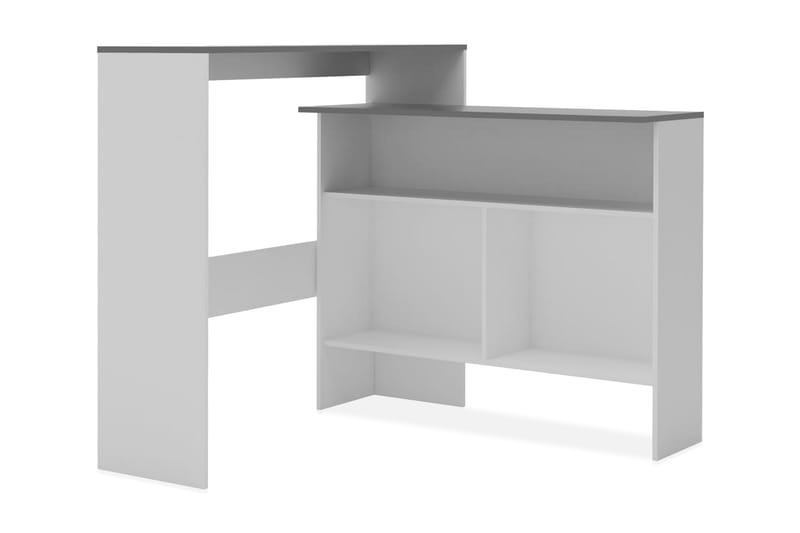 Barbord med 2 bordsskivor vit och grå 130x40x120 cm - Vit - Barbord - Bord