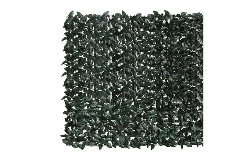 Balkongskärm mörkgröna blad 600x150 cm - Grön - Skärmskydd & vindskydd