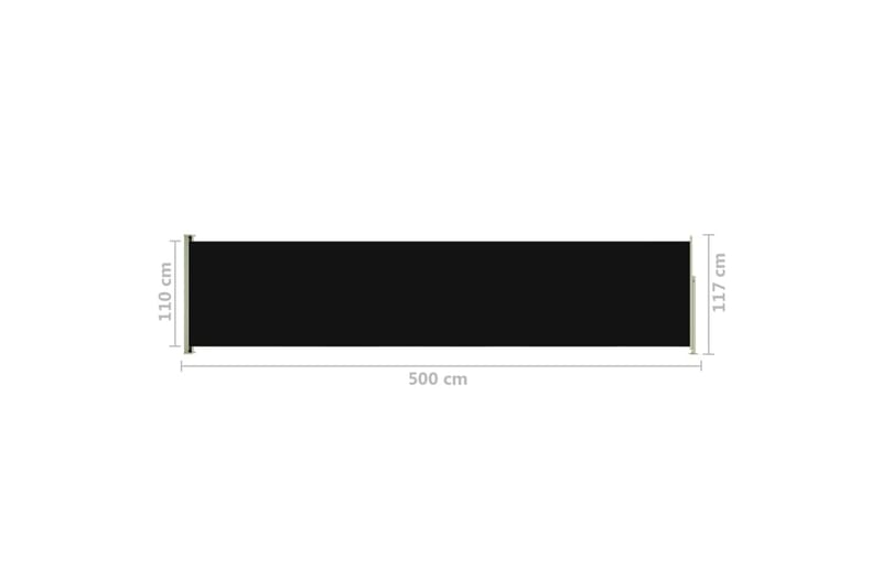 Infällbar sidomarkis 117x500 cm svart - Svart - Sidomarkis - Skärmskydd & vindskydd - Markiser