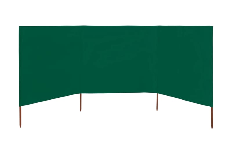 Vindskydd 3 paneler tyg 400x160 cm grön - Grön - Skärmskydd & vindskydd