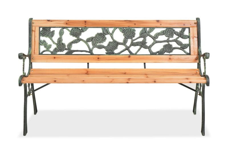 Trädgårdsbänk 122 cm trä - Brun - Trädgårdsbänkar