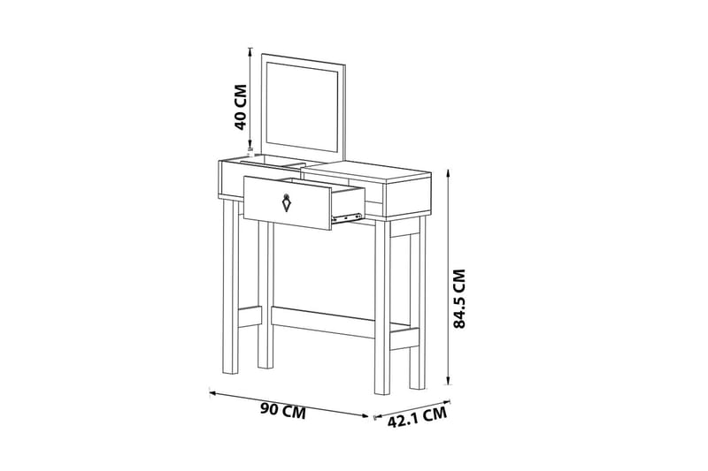 KURO Sminkbord 90x84,5 cm Vit - Möbler - Bord - Sminkbord