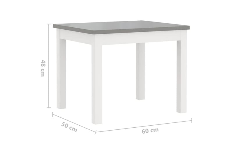 Barnbord och stolar 3 delar vit och grå MDF - Vit - Barn & bebis - Barnmöbler - Barnbord