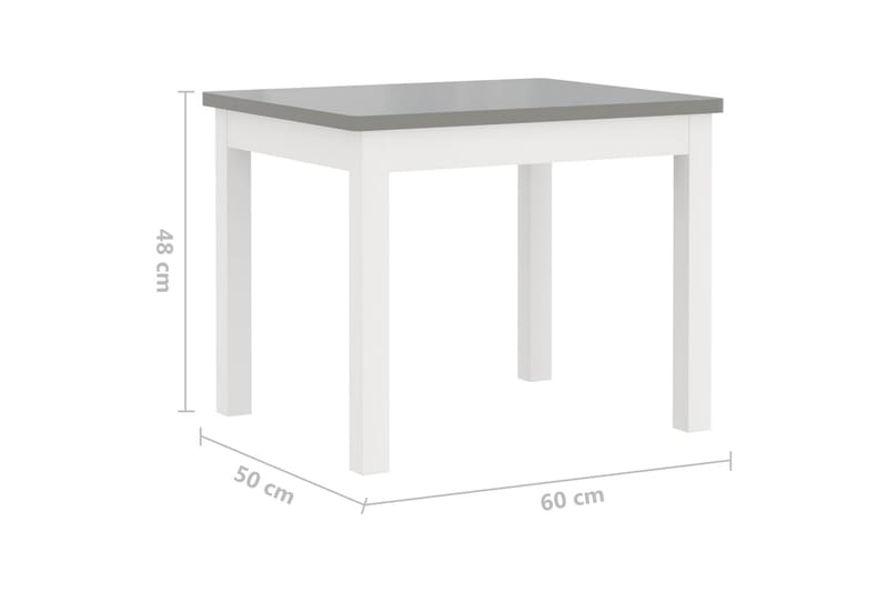 Barnbord och stolar 4 delar vit och grå MDF - Vit - Barn & bebis - Barnmöbler - Barnbord