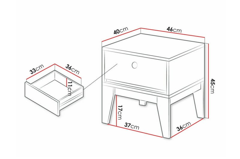 Rathmore Barnsängbord 45 cm Vit - Barn & bebis - Barnmöbler - Barnbord - Sängbord barn & nattduksbord barn