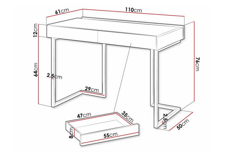 Rathmore Barnskrivbord 76 cm Grå - Barn & bebis - Barnmöbler - Barnbord - Skrivbord barn