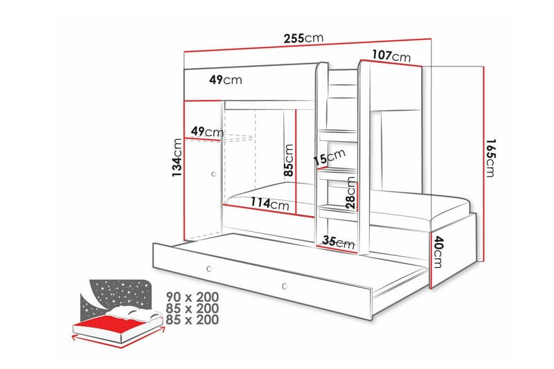 Dunvegan Juniorsäng 90x200 cm Vit - Barn & bebis - Barnmöbler - Barnsäng & juniorsäng