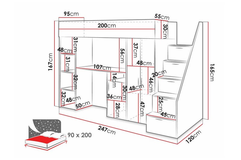 Dunvegan Juniorsäng 90x200 cm Vit - Barn & bebis - Barnmöbler - Barnsäng & juniorsäng