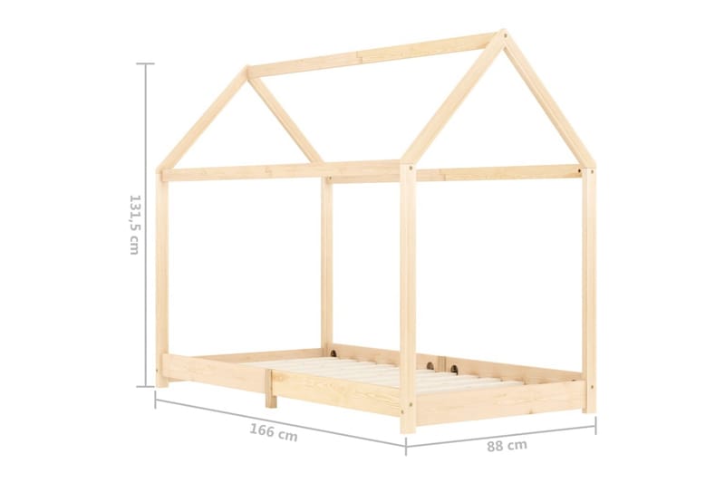 Barnsäng massiv furu 80x160 cm - Vit/Brun - Barn & bebis - Barnmöbler - Barnsäng & juniorsäng - Enkelsäng barn