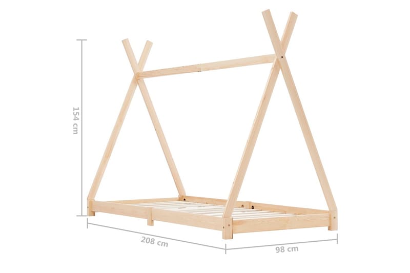 Barnsäng massiv furu 90x200 cm - Brun - Barn & bebis - Barnmöbler - Barnsäng & juniorsäng - Enkelsäng barn