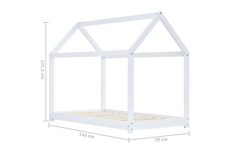 Barnsäng vit massiv furu 70x140 cm - Flerfärgad - Barn & bebis - Barnmöbler - Barnsäng & juniorsäng - Enkelsäng barn