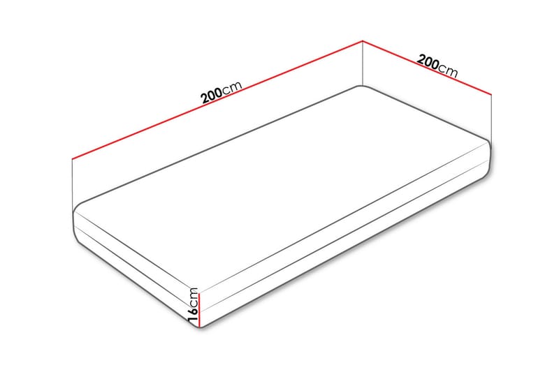 Fynlee Skummadrass 200x200 cm - Vit - Barn & bebis - Barnmöbler - Barnsäng & juniorsäng - Barnmadrass & resårbotten barn