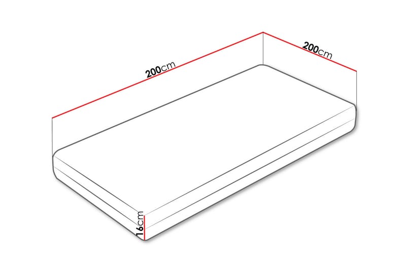 Gamini Skummadrass 200x200 cm - Vit - Barn & bebis - Barnmöbler - Barnsäng & juniorsäng - Barnmadrass & resårbotten barn