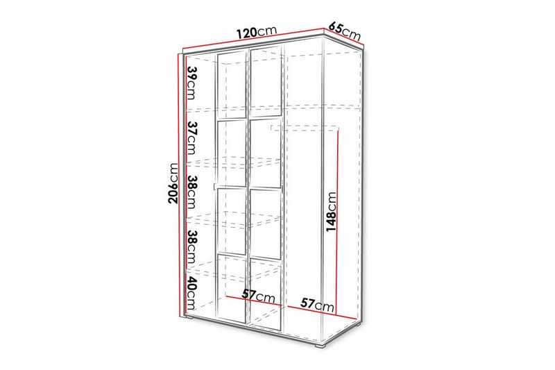 Aberfelt Barnskåp 120x206 cm Svart - Förvaring barnrum - Barnrum - Skåp barnrum