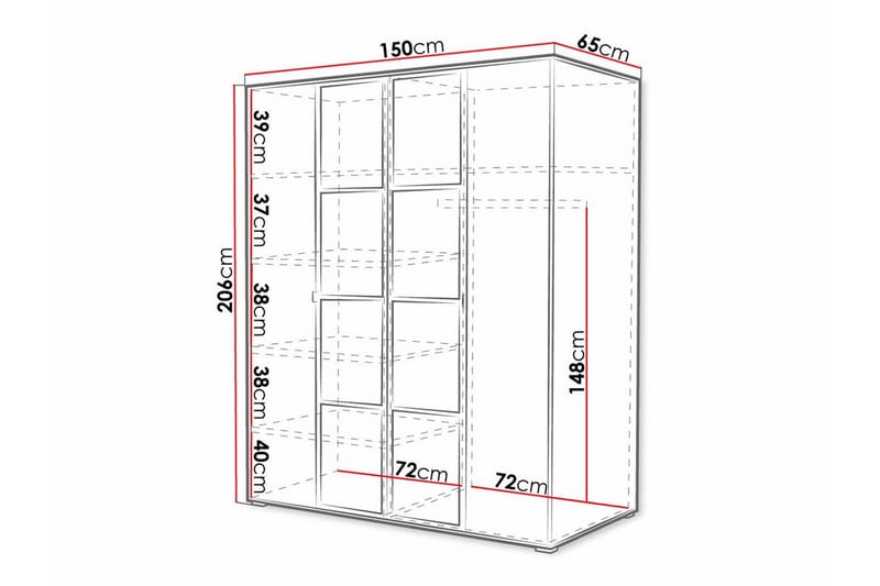 Aberfelt Barnskåp 150x206 cm Vit - Barn & bebis - Förvaring barnrum