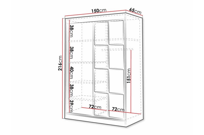 Aberfelt Barnskåp 150x216 cm Svart - Barn & bebis - Förvaring barnrum