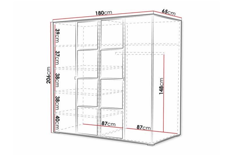 Aberfelt Barnskåp 180x206 cm Svart - Barn & bebis - Förvaring barnrum