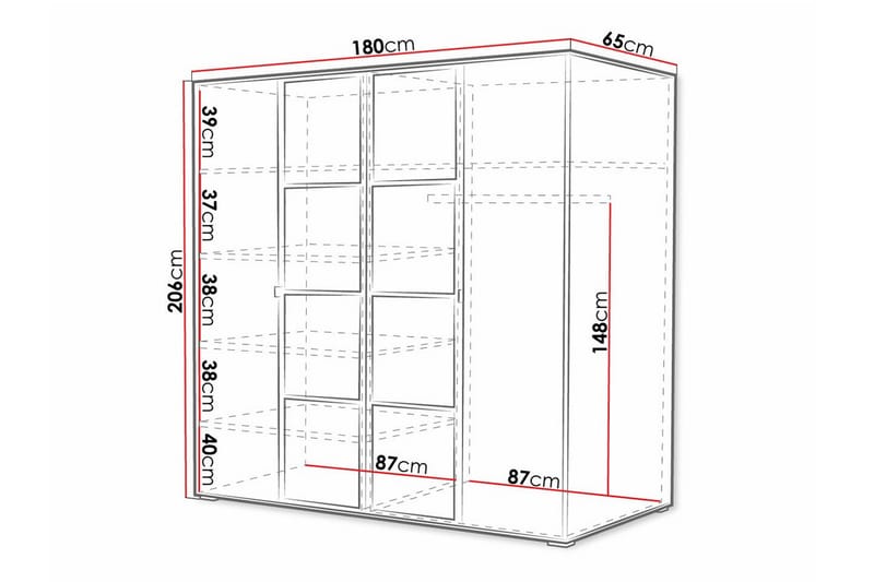 Aberfelt Barnskåp 180x206 cm Vit - Barn & bebis - Förvaring barnrum