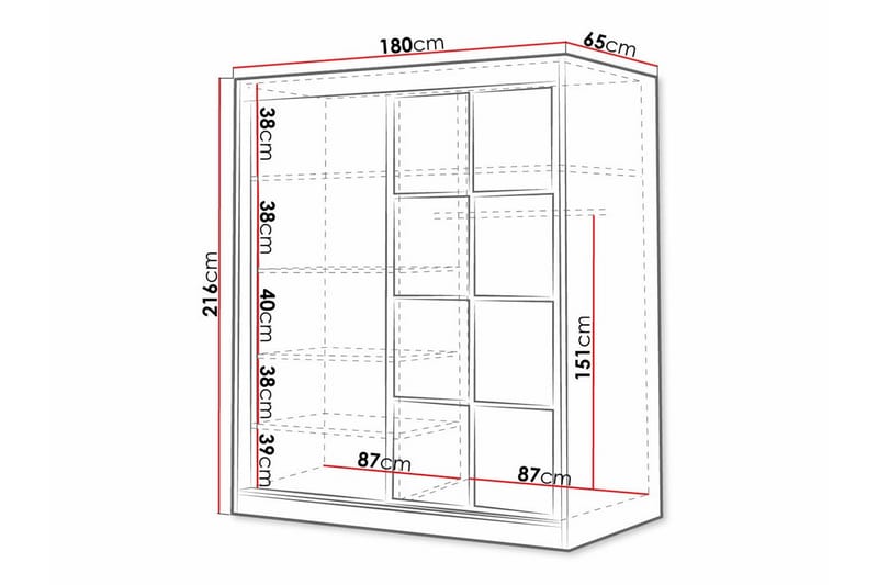 Aberfelt Barnskåp 180x216 cm Svart - Barn & bebis - Förvaring barnrum