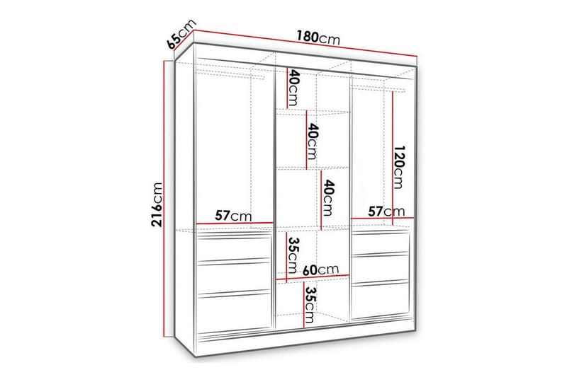 Aberfelt Barnskåp 180x216 cm Vit - Förvaring barnrum - Barnrum - Skåp barnrum