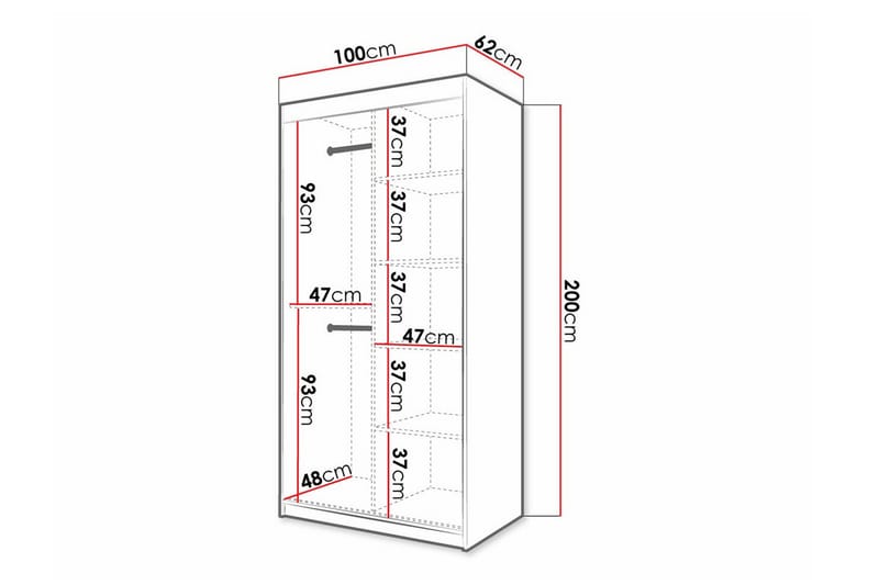 Dunvegan Garderob 100x200 cm Vit - Barn & bebis - Förvaring barnrum