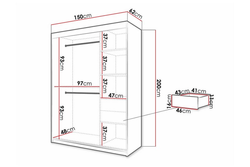 Dunvegan Garderob 150x200 cm Vit - Barn & bebis - Förvaring barnrum