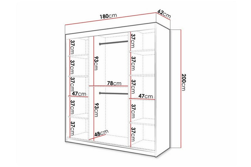 Dunvegan Garderob 180x200 cm Svart - Barn & bebis - Förvaring barnrum