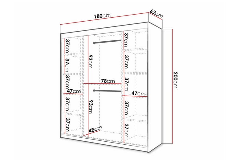 Dunvegan Garderob 180x200 cm Vit - Barn & bebis - Förvaring barnrum