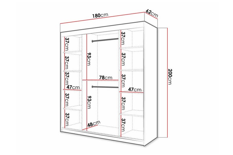 Dunvegan Garderob 180x200 cm Vit - Barn & bebis - Förvaring barnrum