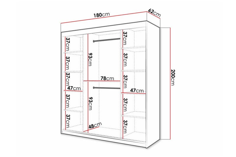 Dunvegan Garderob 180x200 cm Vit - Barn & bebis - Förvaring barnrum