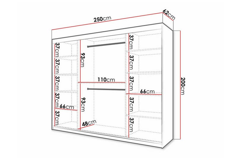 Dunvegan Garderob 250x200 cm Svart - Barn & bebis - Förvaring barnrum