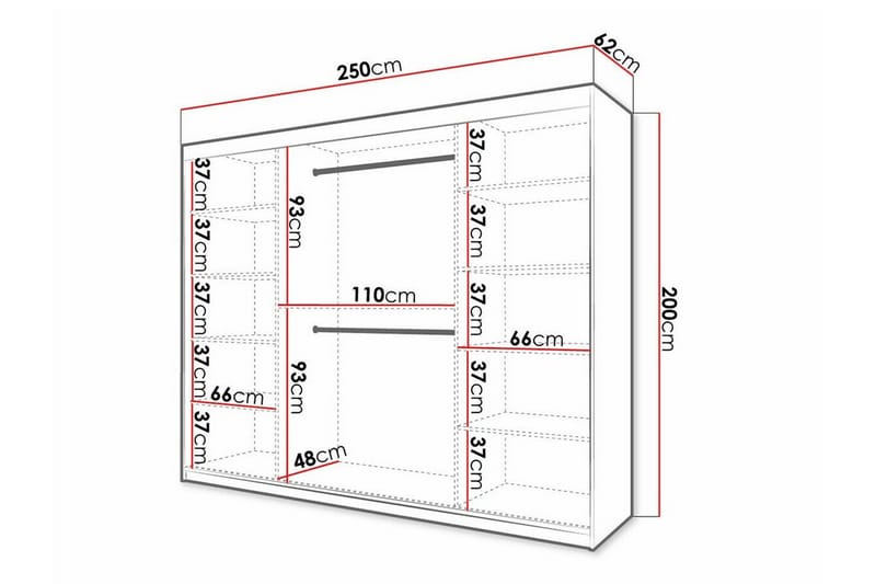 Dunvegan Garderob 250x200 cm Svart - Barn & bebis - Förvaring barnrum