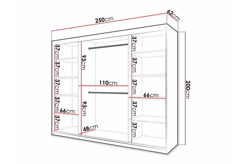 Dunvegan Garderob 250x200 cm Vit - Barn & bebis - Förvaring barnrum