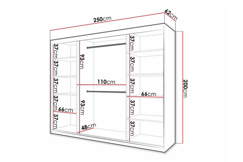 Dunvegan Garderob 250x200 cm Vit - Barn & bebis - Förvaring barnrum