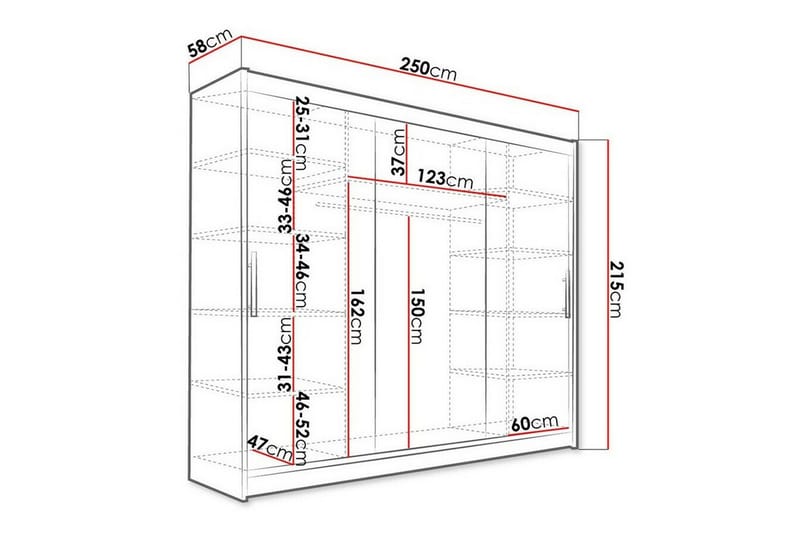 Glenmore Barnskåp 250x215 cm Mörkbrun - Barn & bebis - Förvaring barnrum