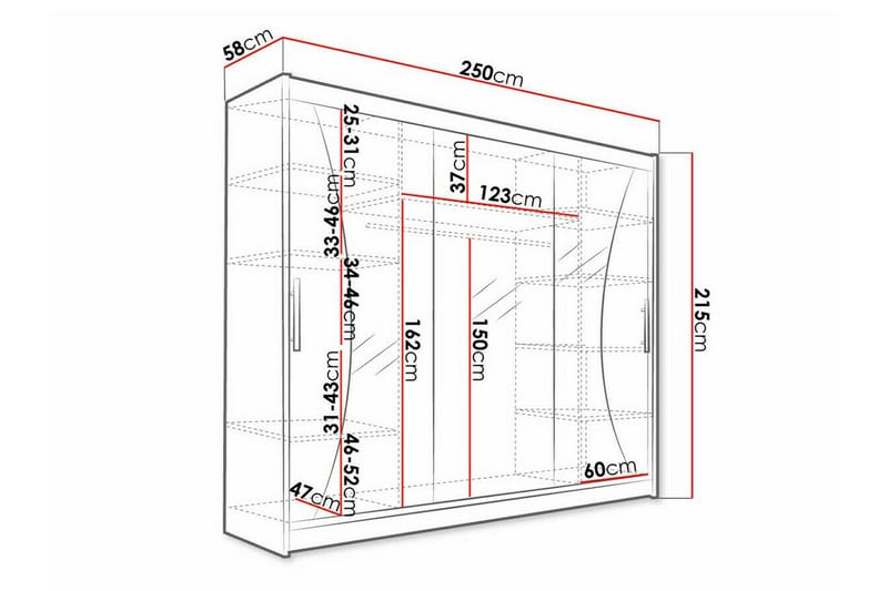 Glenmore Barnskåp 250x215 cm Mörkbrun - Barn & bebis - Förvaring barnrum