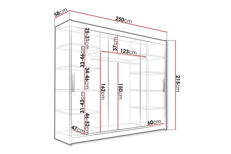 Glenmore Barnskåp 250x215 cm Svart - Barn & bebis - Förvaring barnrum