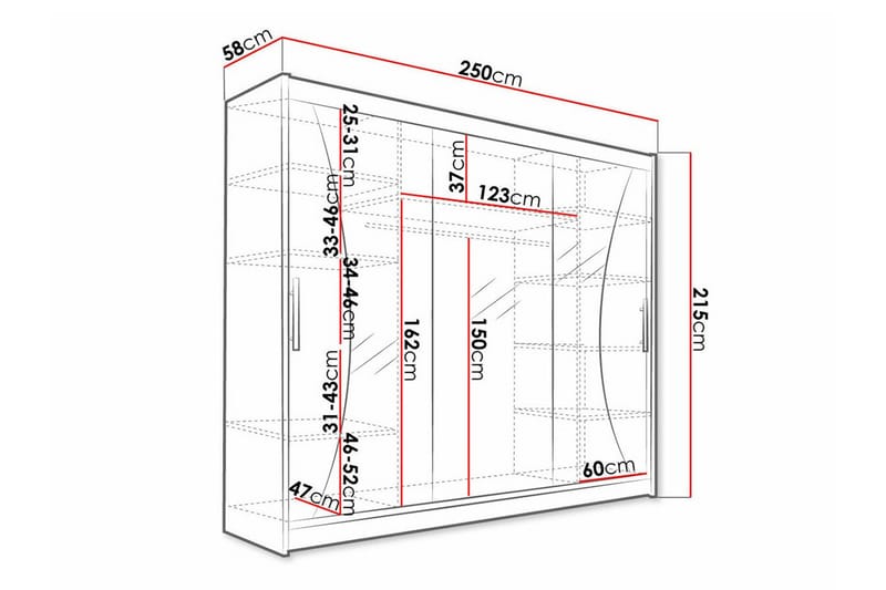 Glenmore Barnskåp 250x215 cm Vit - Barn & bebis - Förvaring barnrum