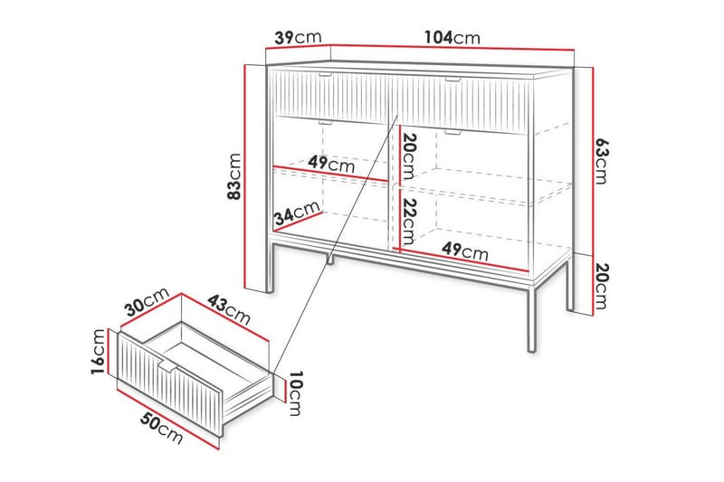 Klinkerville Skåp 104x83 cm Vit - Barn & bebis - Förvaring barnrum