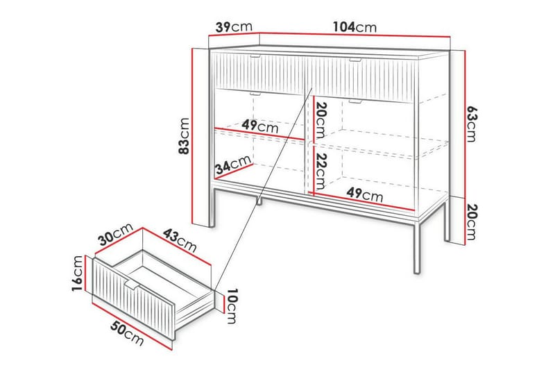 Klinkerville Skåp 104x83 cm Vit - Barn & bebis - Förvaring barnrum