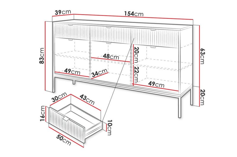 Klinkerville Skåp 154x83 cm Vit - Barn & bebis - Förvaring barnrum