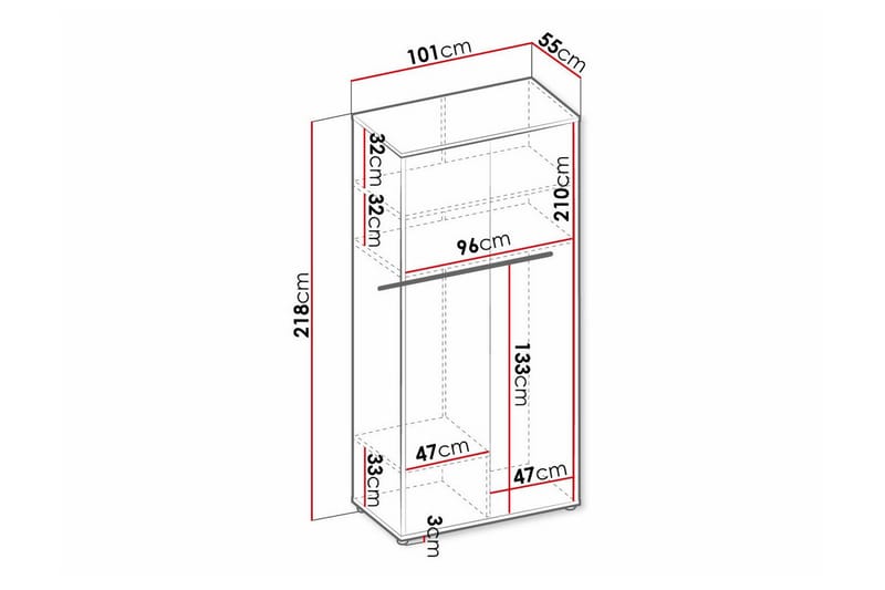 Rathmore Barnskåp 101x218 cm Ljusgrå - Barn & bebis - Förvaring barnrum