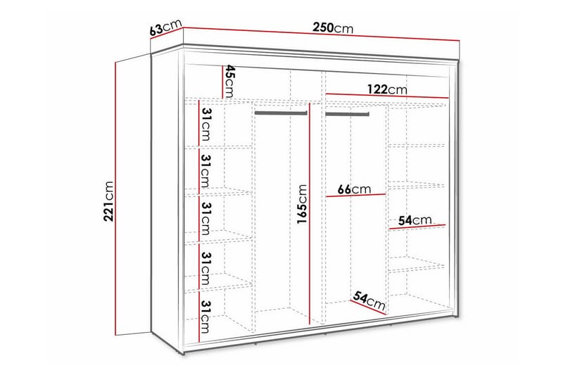 Rathmore Barnskåp 250x221 cm Svart - Barn & bebis - Förvaring barnrum