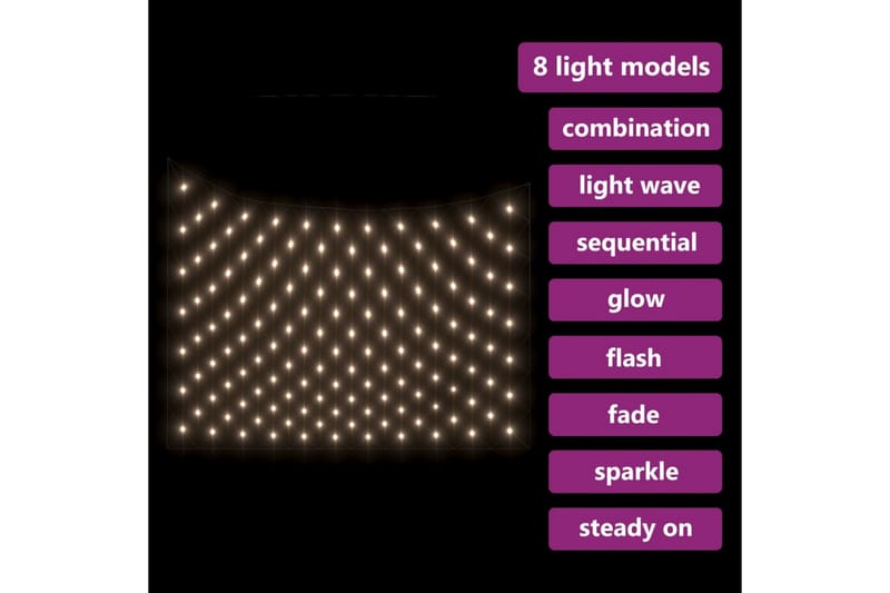 Ljusnät varmvit 4x4 m 544 LED inne/ute - Vit - Belysning - Julbelysning