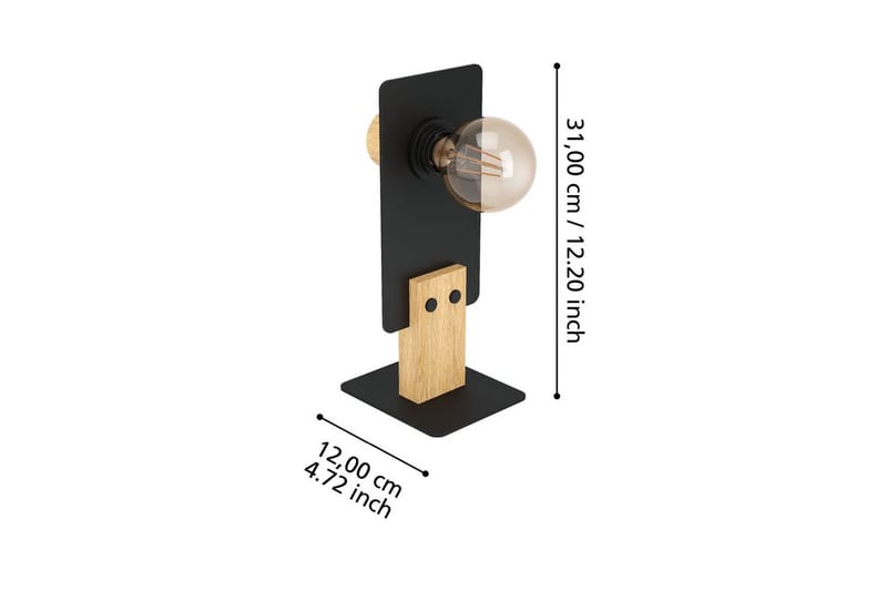 Bordslampa Eglo Bramerton - Svart/Brun - Belysning - Inomhusbelysning & lampor - Fönsterlampor & fönsterbelysning - Fönsterlampa på fot