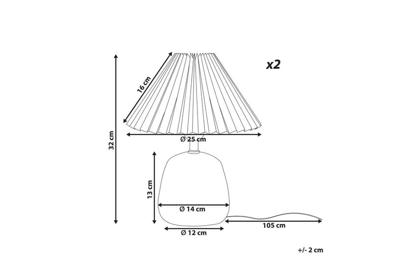 Dovgado Bordslampa 2 st 32 cm E27 - Ljusgrå/Svart - Belysning - Inomhusbelysning & lampor - Fönsterlampor & fönsterbelysning - Fönsterlampa på fot