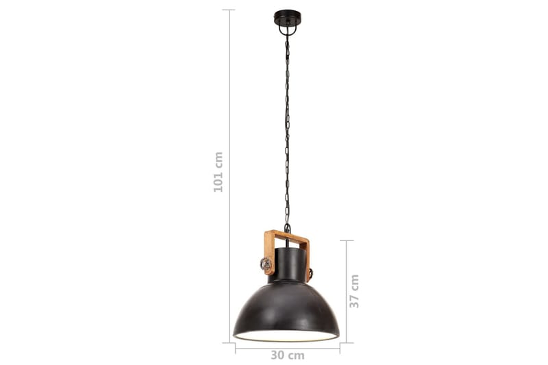 Hänglampa industriell 25 W svart rund 30 cm E27 - Svart - Belysning - Inomhusbelysning & lampor - Fönsterlampor & fönsterbelysning - Fönsterlampa hängande