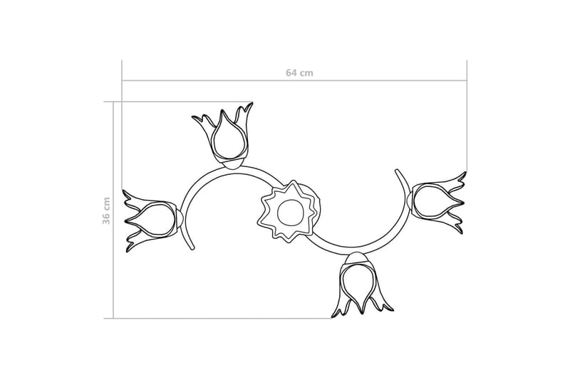 Taklampa med transparenta glasskärmar för 5 E14-lampor tulpa - Transparent - Kökslampa & pendellampa - Sovrumslampa - Fönsterlampa hängande