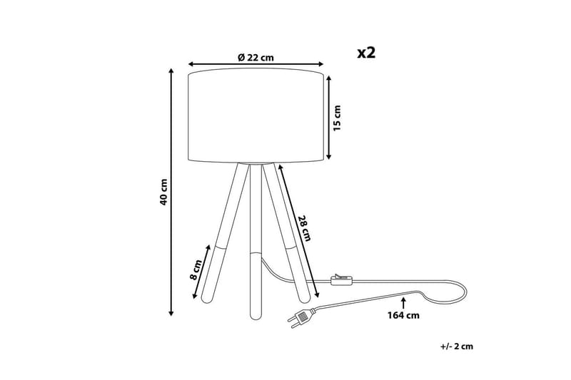 Ligavol Bordslampa 40 cm 2 st E27 - Svart/Ljus trä - Belysning - Inomhusbelysning & lampor - Fönsterlampor & fönsterbelysning - Fönsterlampa på fot